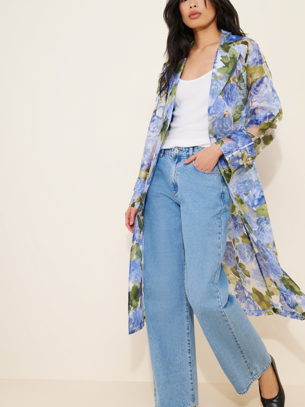 If By Sea Floral Trench Coat